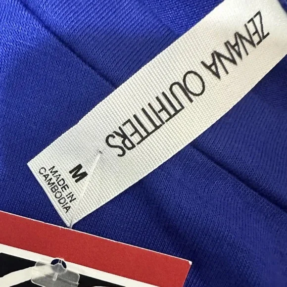 Zenana Outfitters Royal Blue Maxi Dress 3/4 Sleeve Sz M Side Leg Opening - Picture 7 of 9